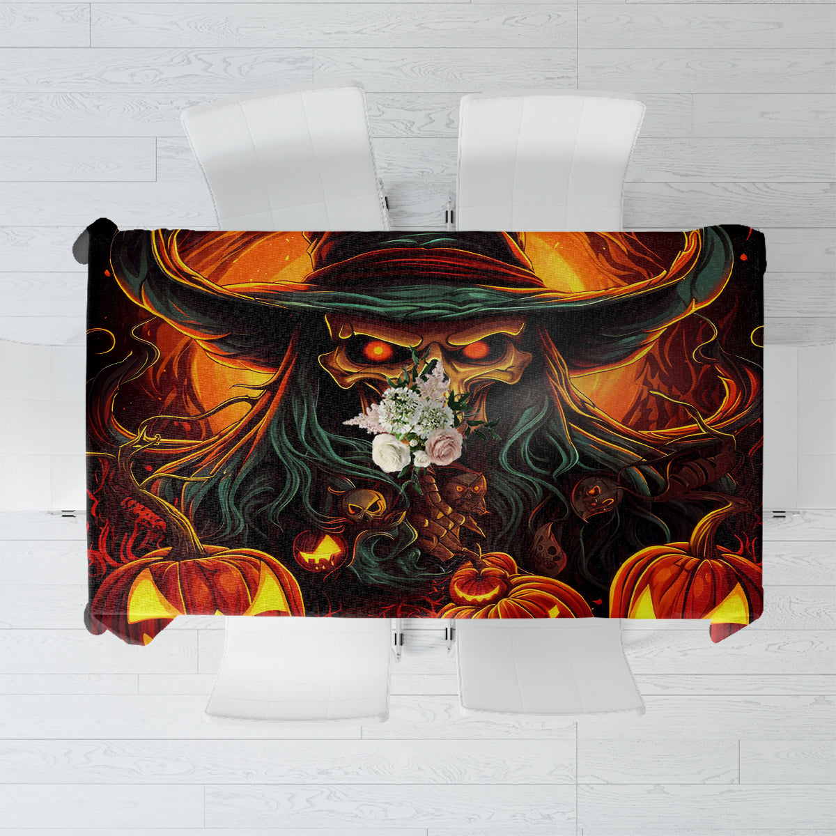 Witch Skull Tablecloth Witches With Hitches