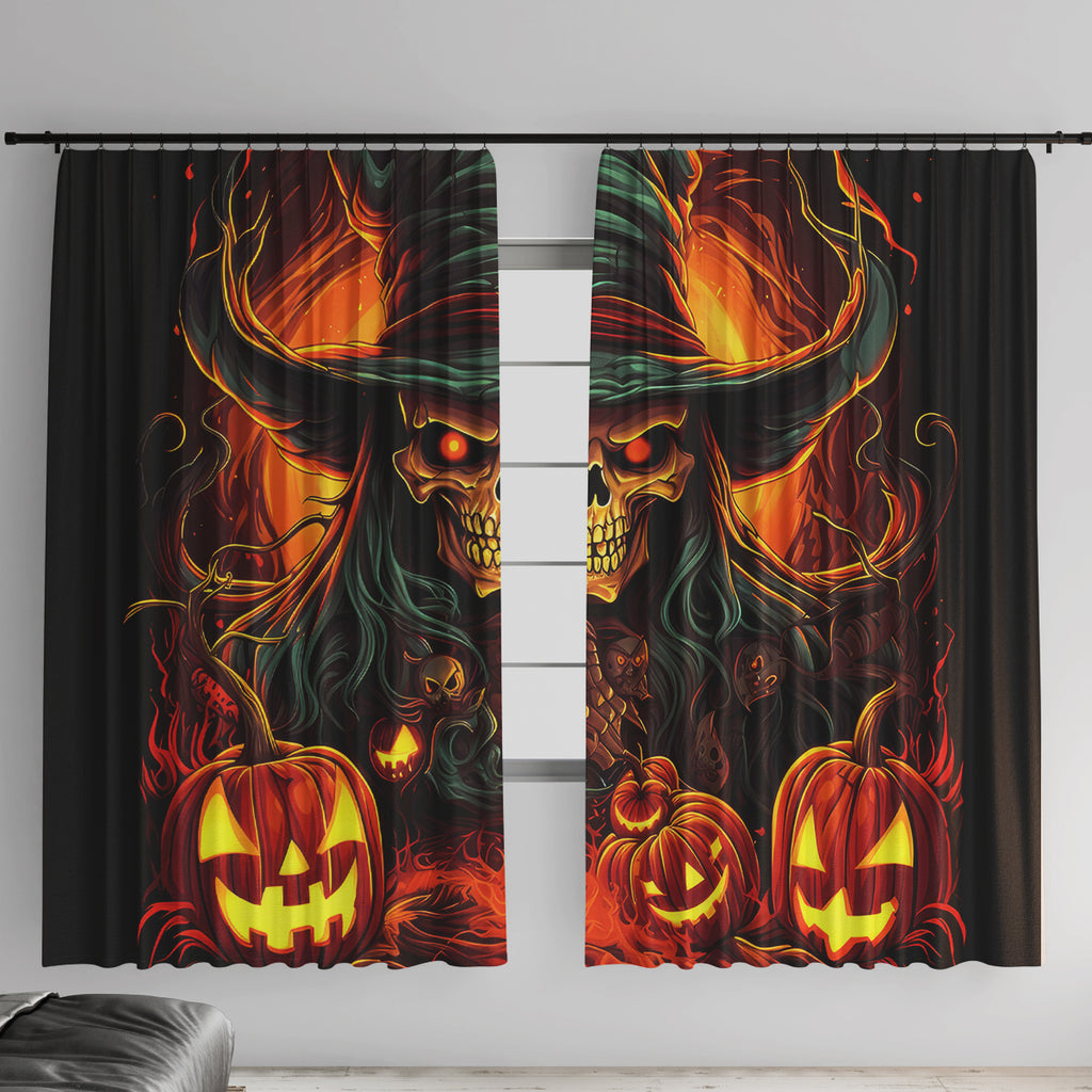 Witch Skull Window Curtain Witches With Hitches