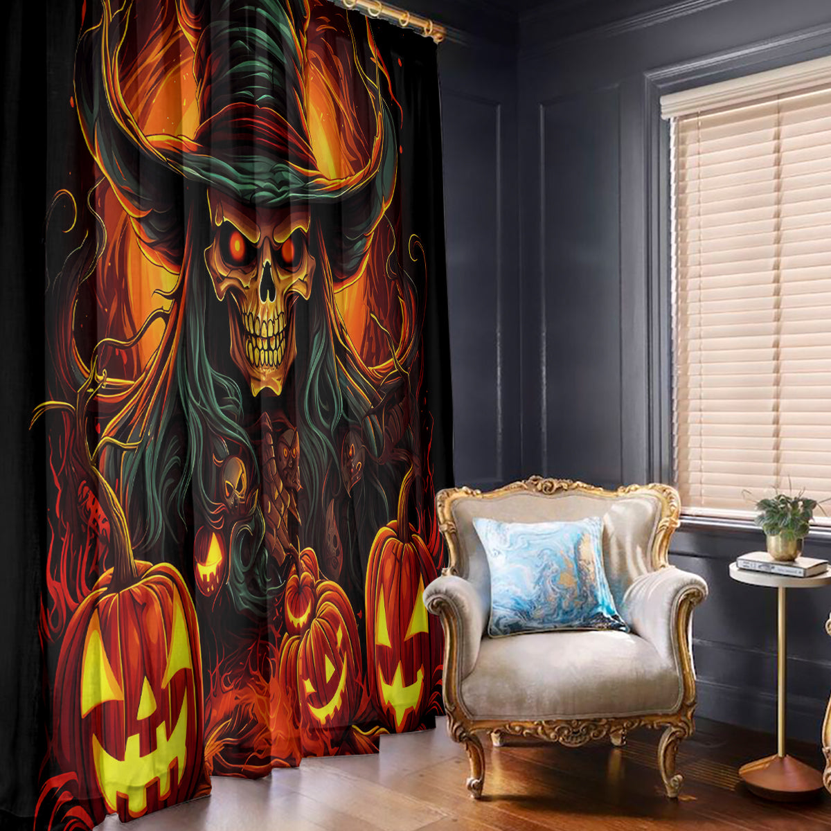 Witch Skull Window Curtain Witches With Hitches