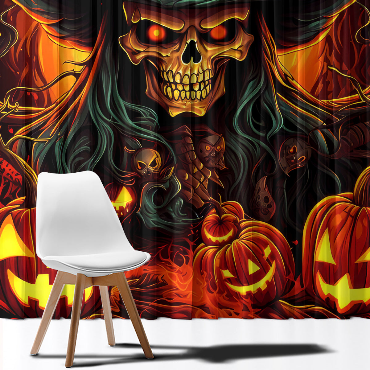 Witch Skull Window Curtain Witches With Hitches
