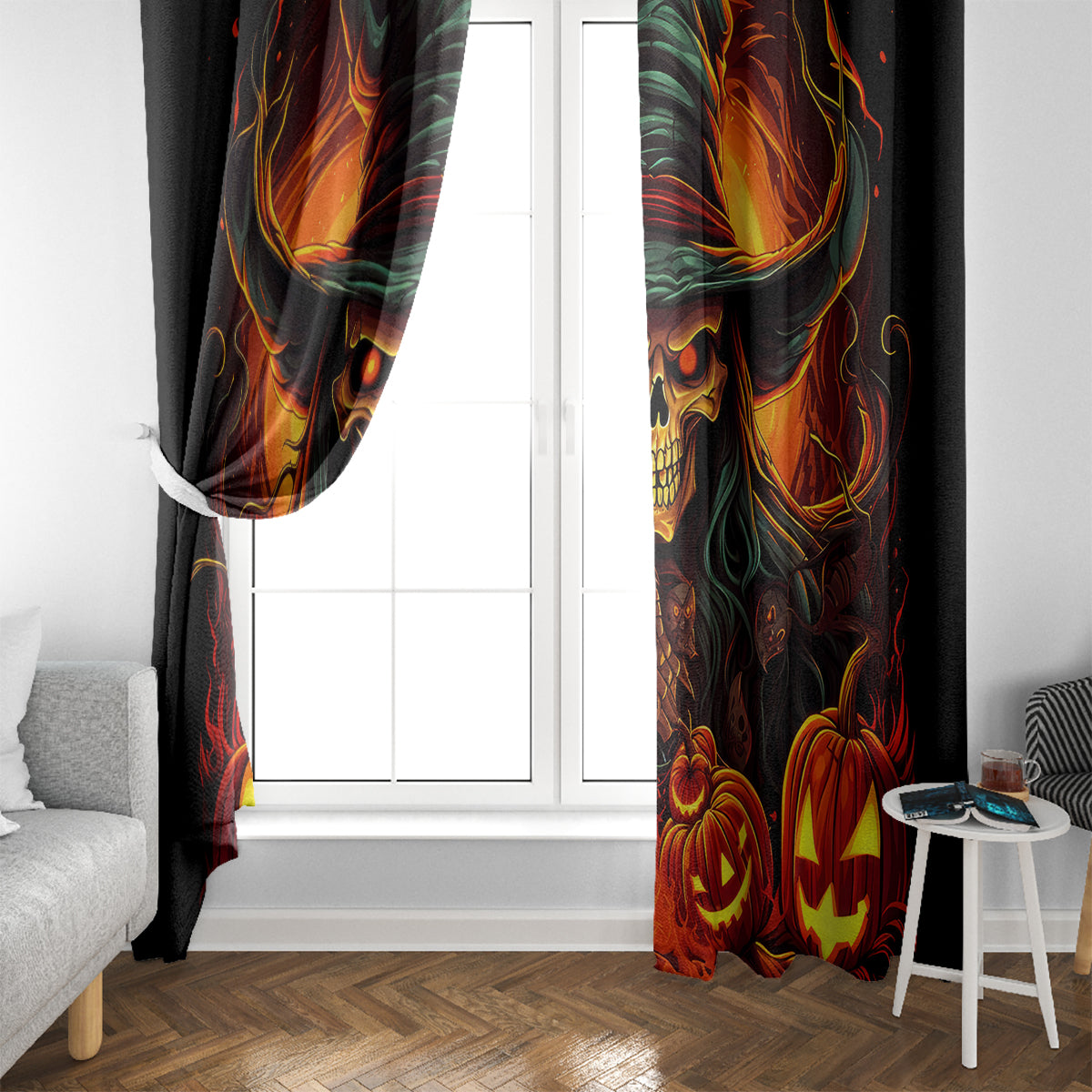 Witch Skull Window Curtain Witches With Hitches