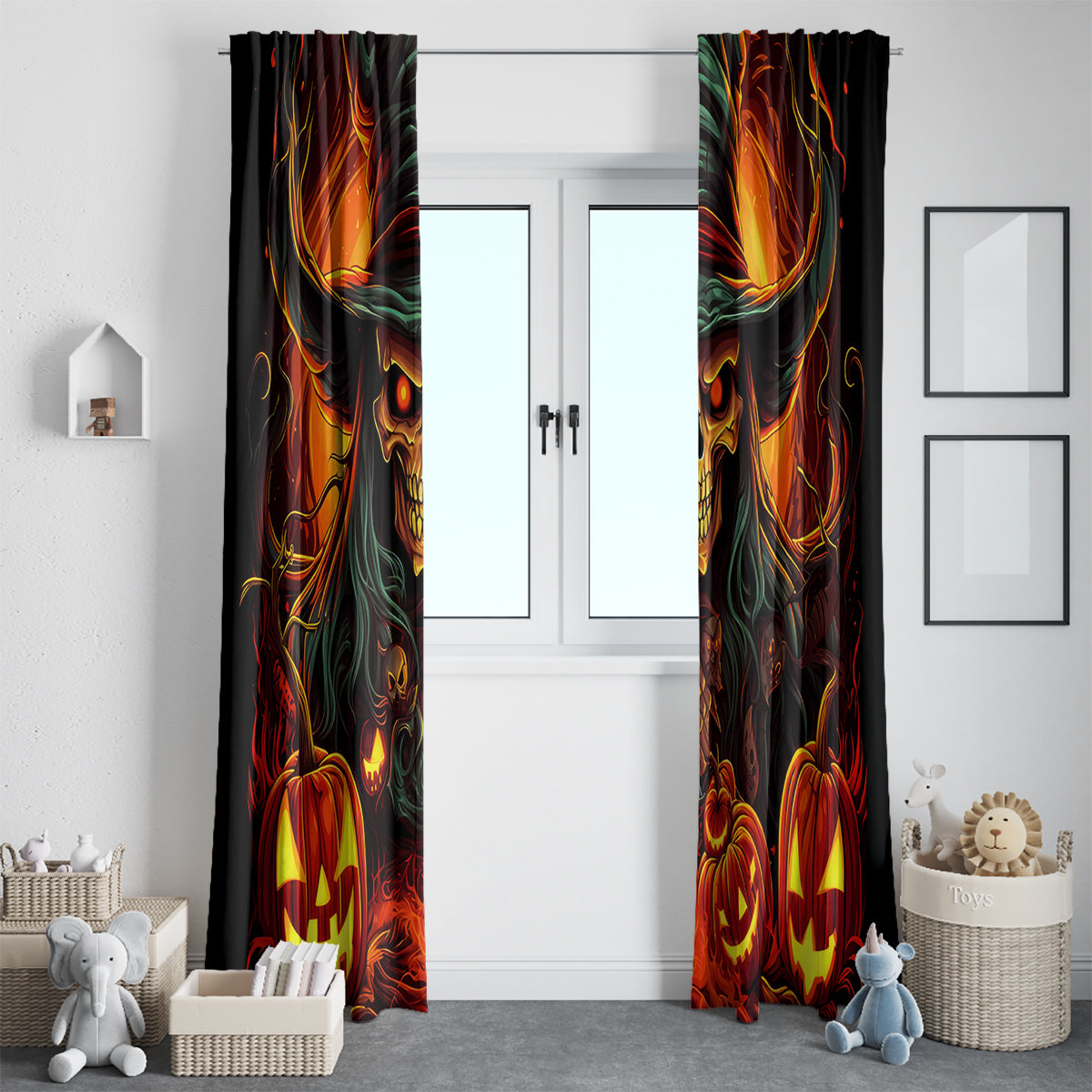 Witch Skull Window Curtain Witches With Hitches