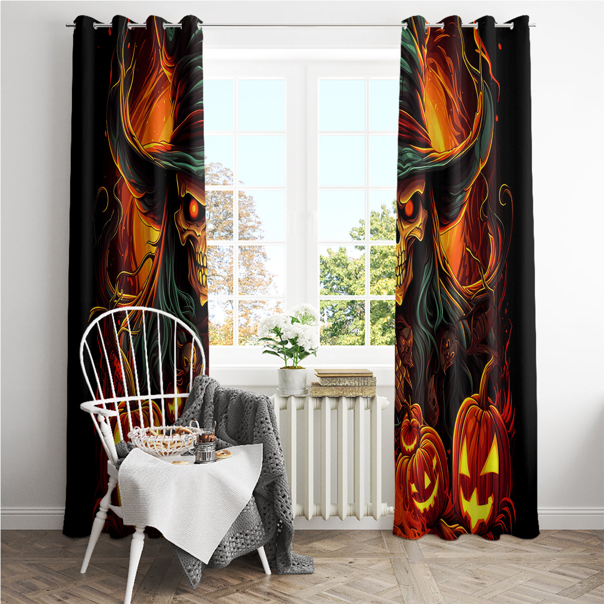 Witch Skull Window Curtain Witches With Hitches