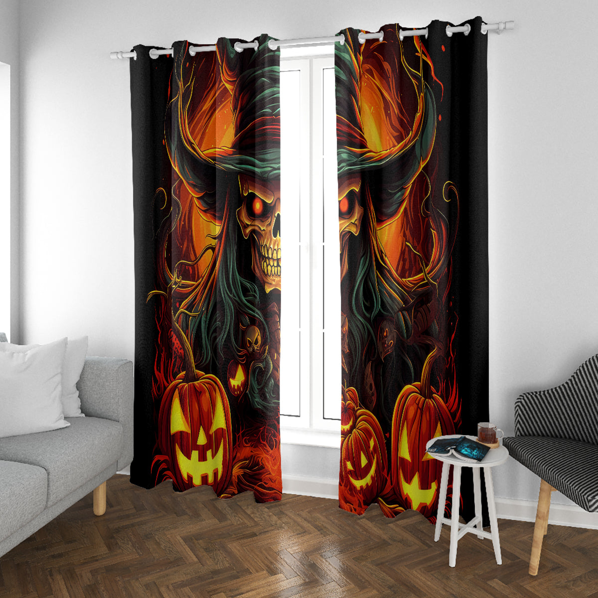 Witch Skull Window Curtain Witches With Hitches