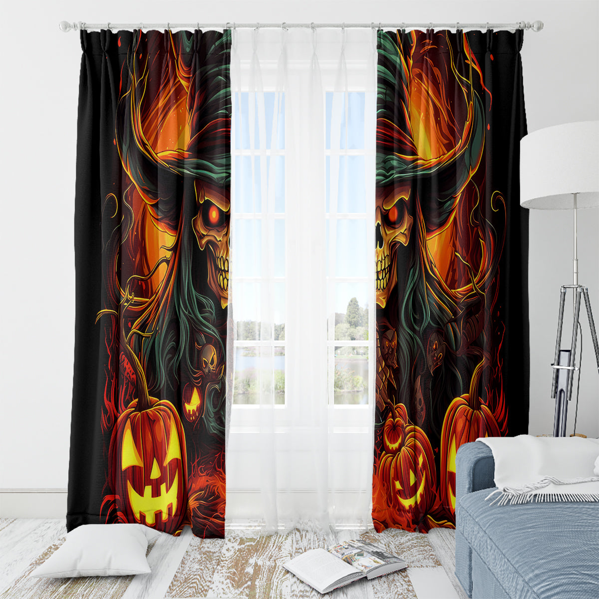 Witch Skull Window Curtain Witches With Hitches