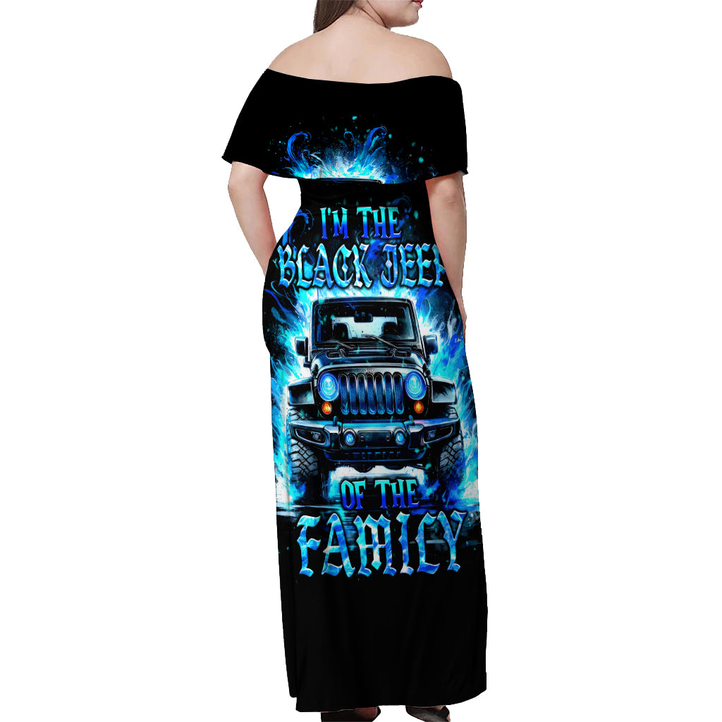 Flame Jeep Off Shoulder Maxi Dress I'm The Black Jeep Of The Family