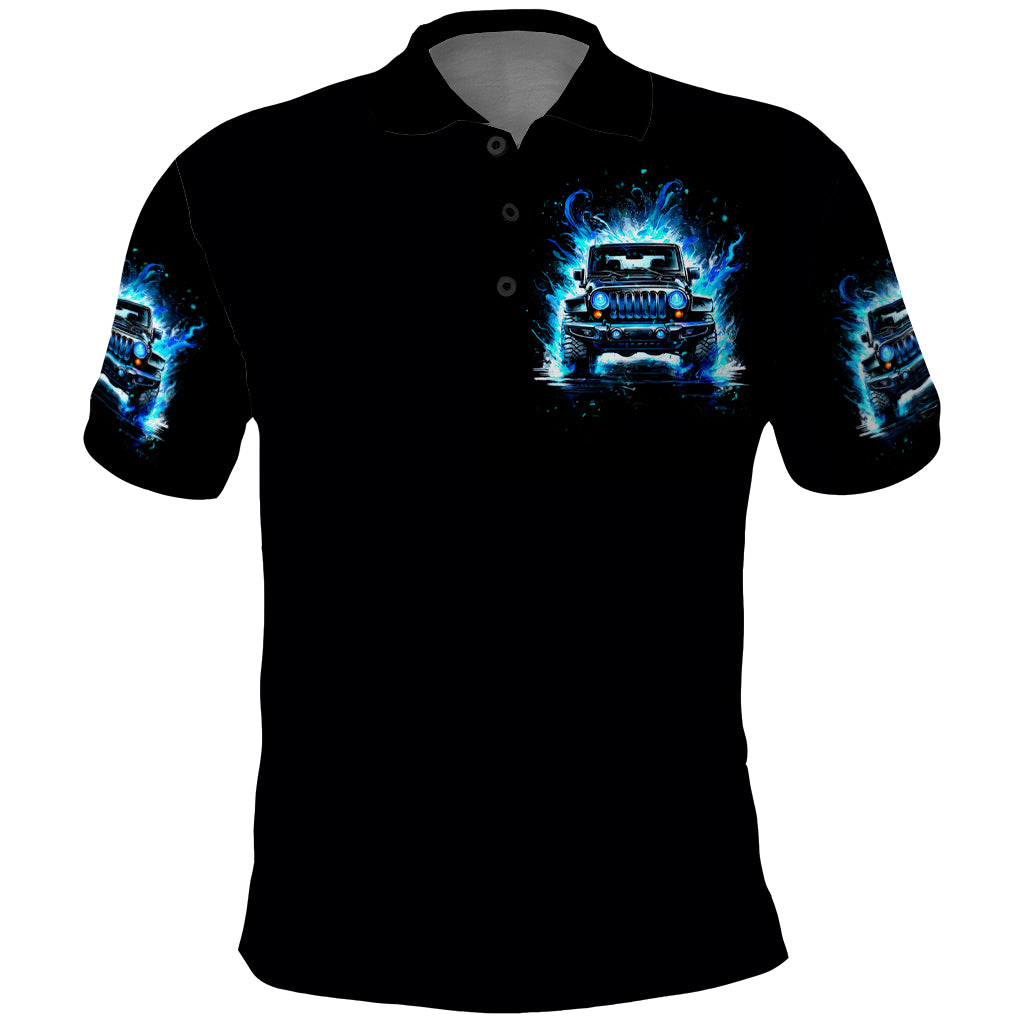 Flame Jeep Polo Shirt I'm The Black Jeep Of The Family