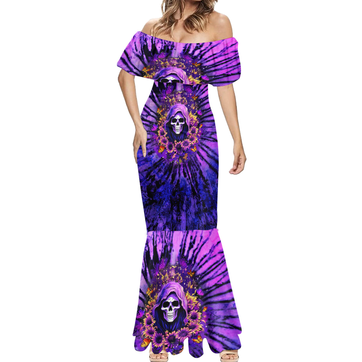 Sunflower Skull Mermaid Dress The Good Girl In Me Got Tired Of The Bullshit