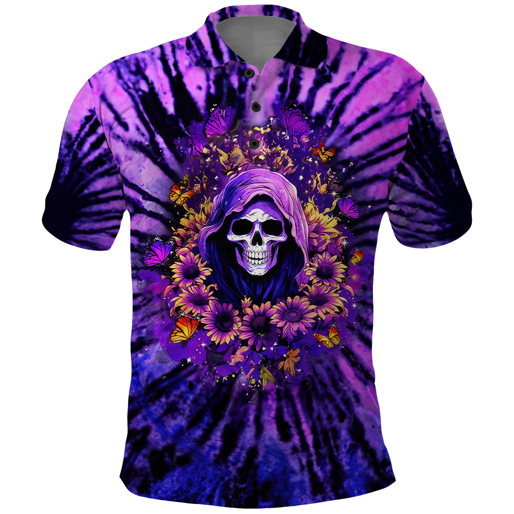 Sunflower Skull Polo Shirt The Good Girl In Me Got Tired Of The Bullshit