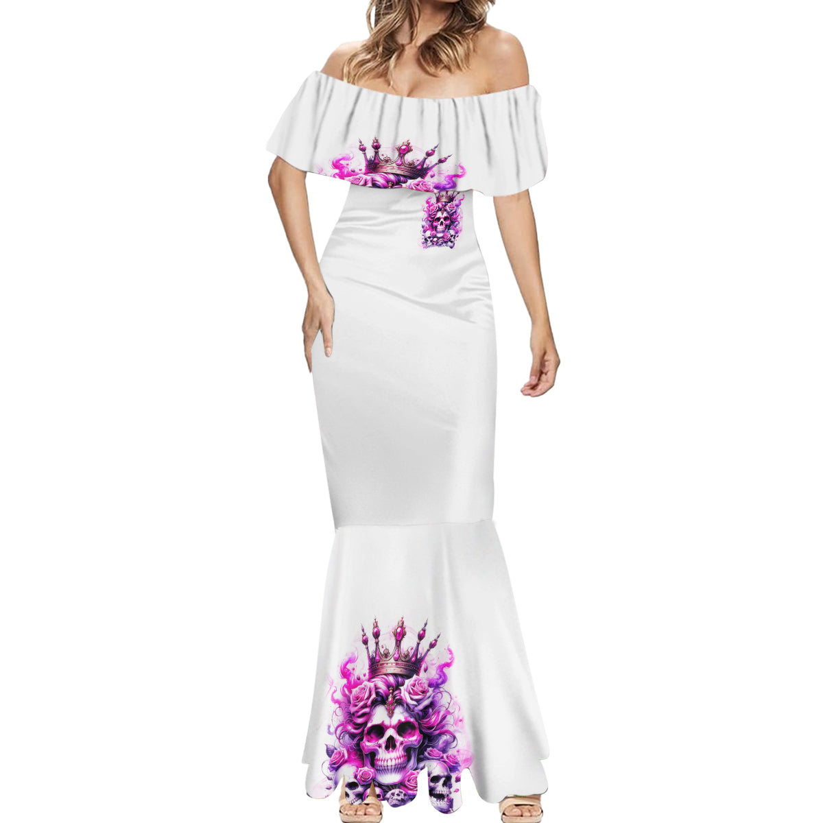 Rose Skull Mermaid Dress Queen Skull