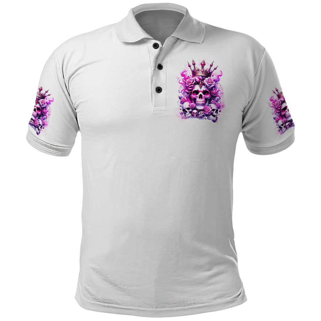 Rose Skull Polo Shirt Queen Skull