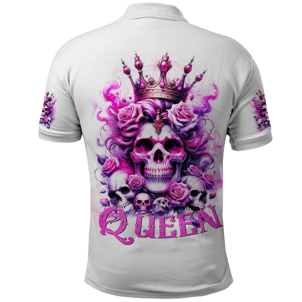 Rose Skull Polo Shirt Queen Skull