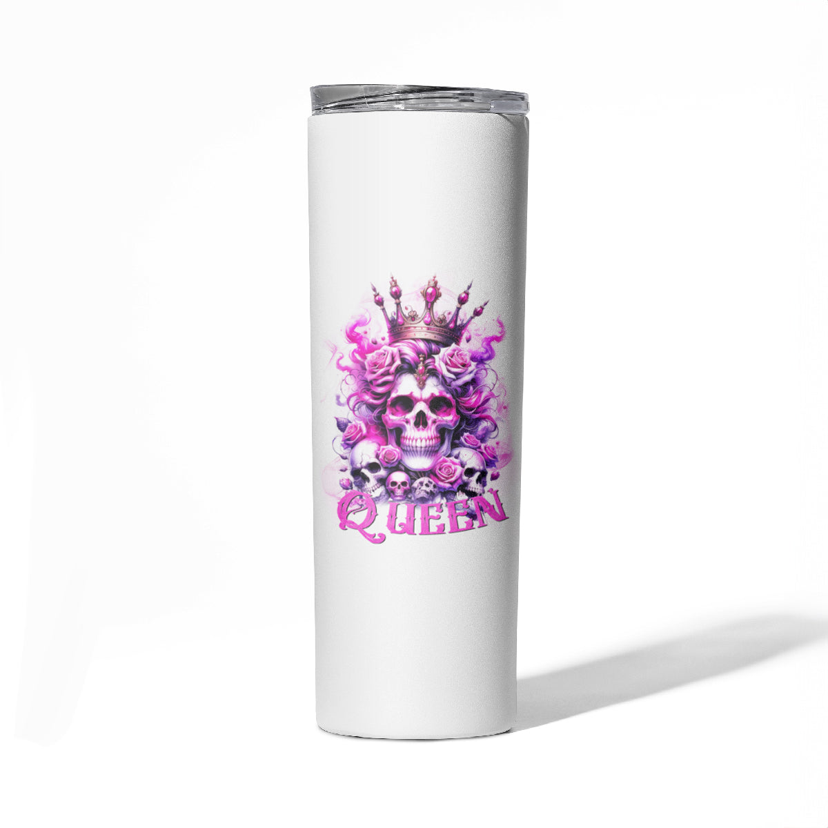 Rose Skull Skinny Tumbler Queen Skull
