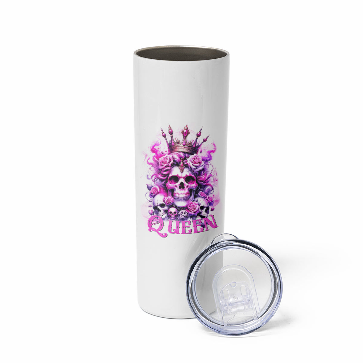 Rose Skull Skinny Tumbler Queen Skull