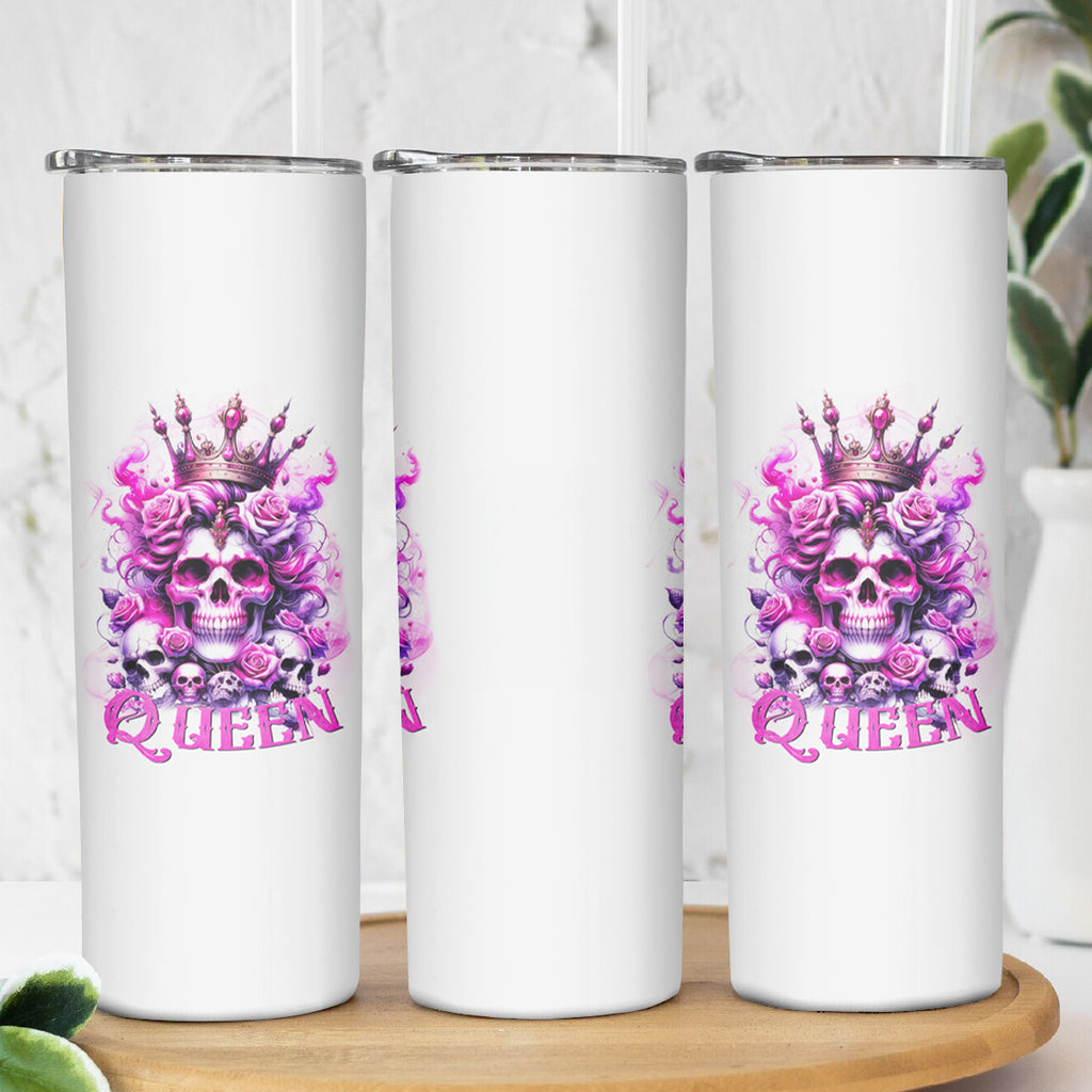 Rose Skull Skinny Tumbler Queen Skull