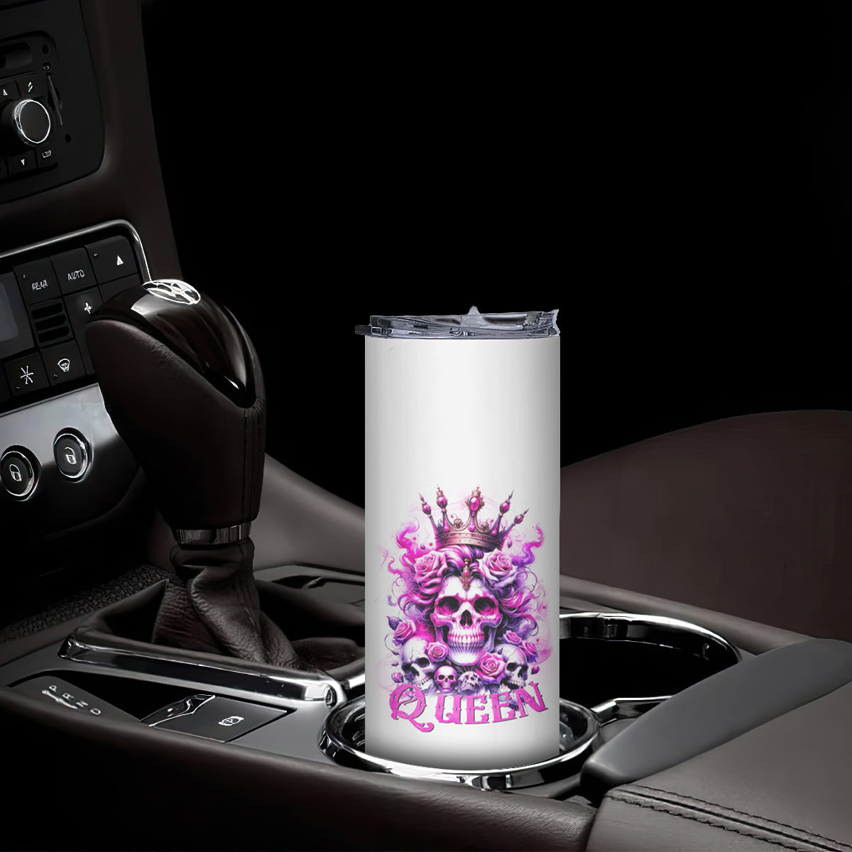Rose Skull Skinny Tumbler Queen Skull