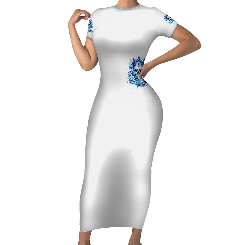 Rose Skull Short Sleeve Bodycon Dress King Skull