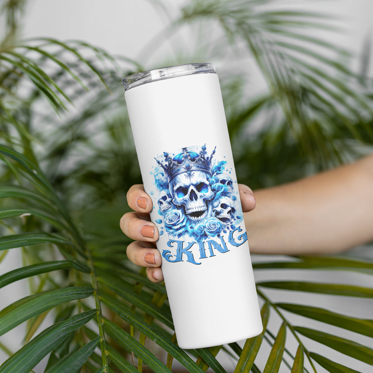 Rose Skull Skinny Tumbler King Skull