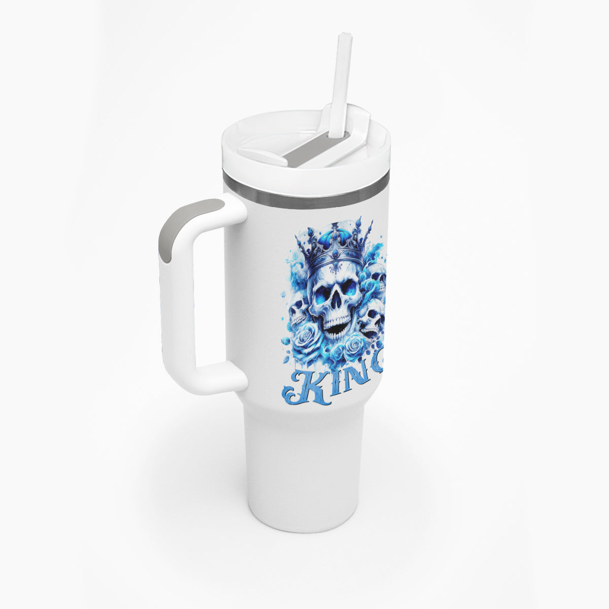 Rose Skull Tumbler With Handle King Skull