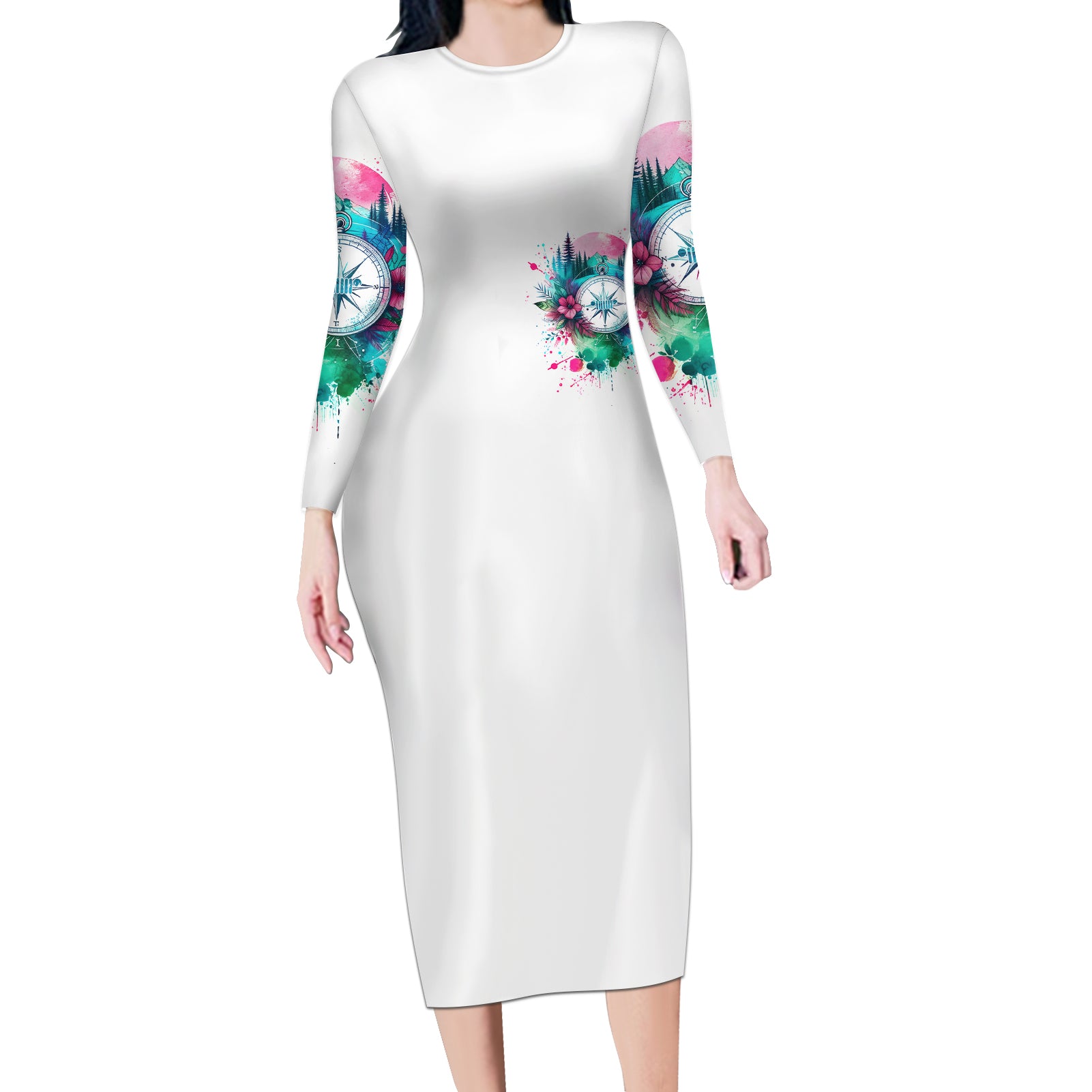 Jeep Life Long Sleeve Bodycon Dress Forest Jeep