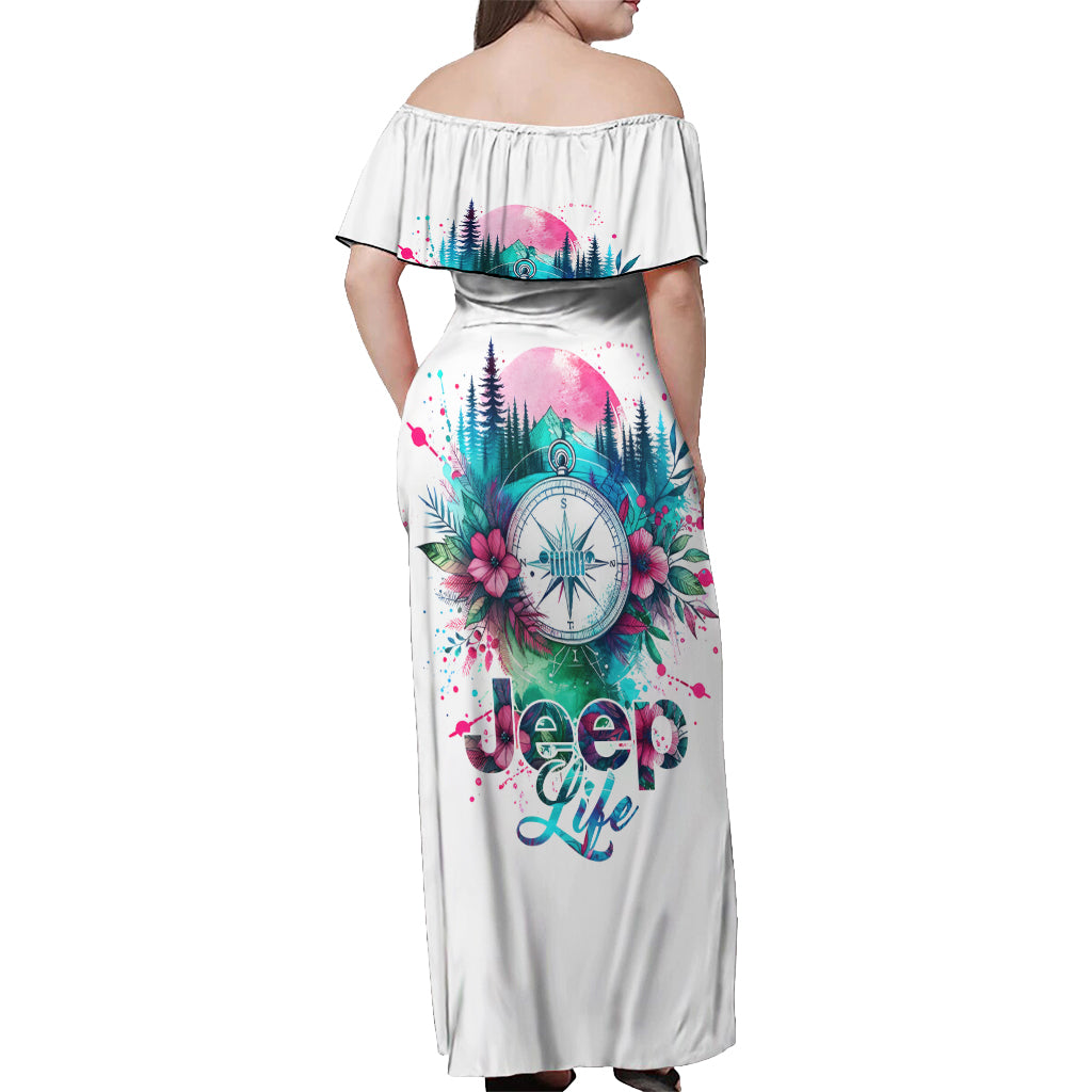 Jeep Life Off Shoulder Maxi Dress Forest Jeep