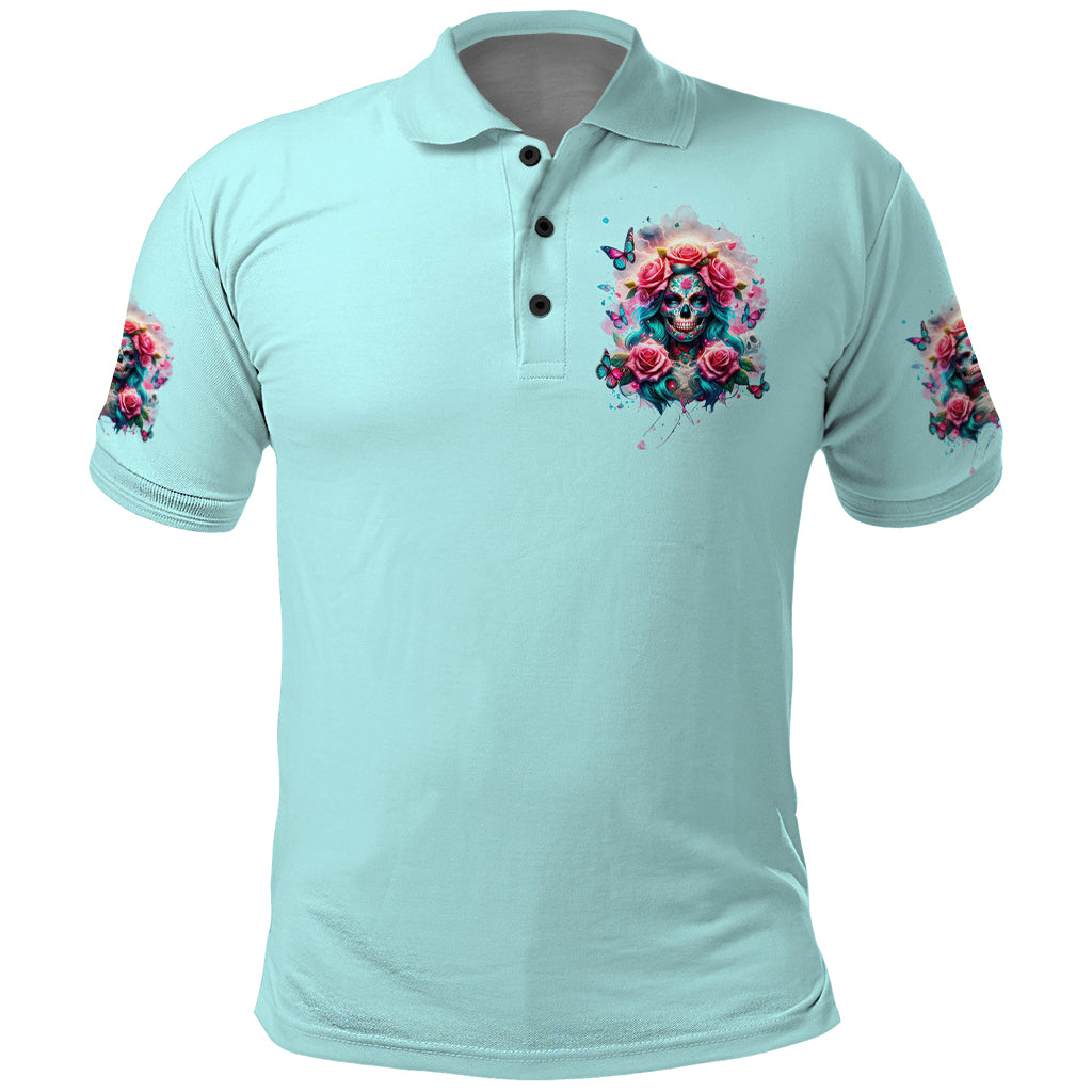 Rose Skull Polo Shirt The Good Girl In Me Got Tired Of The Bullshit