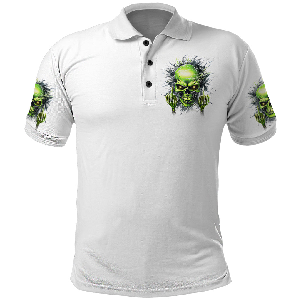 Thunder Skull Polo Shirt The Demon Hide Under Your Bed Mine Hide Inside My Head