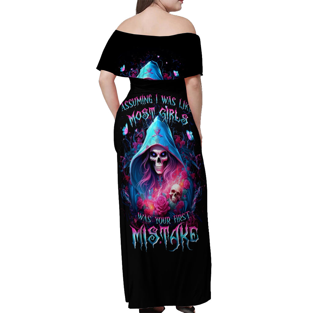 Witch Skull Off Shoulder Maxi Dress Assuming Was Like Most Girls Was Your First Mistake