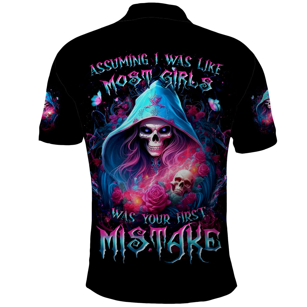 Witch Skull Polo Shirt Assuming Was Like Most Girls Was Your First Mistake