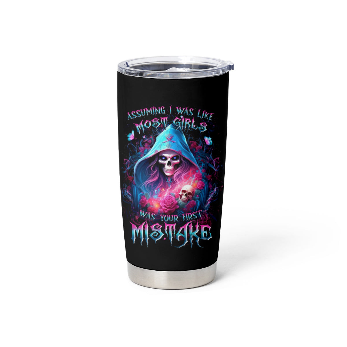 Witch Skull Tumbler Cup Assuming Was Like Most Girls Was Your First Mistake