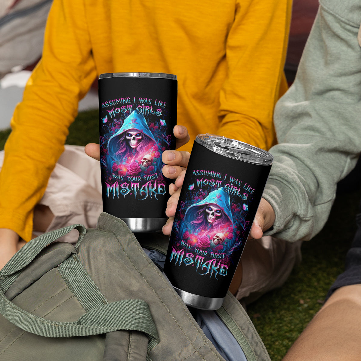 Witch Skull Tumbler Cup Assuming Was Like Most Girls Was Your First Mistake
