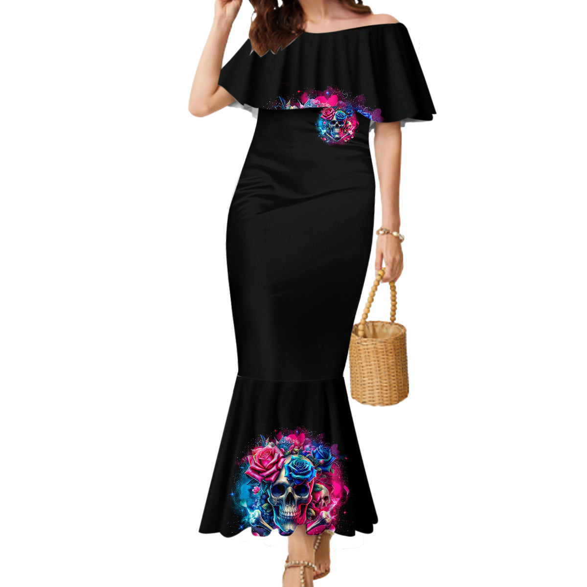 Rose SKull Mermaid Dress Sorry Honey Sarcasm Falls Out Of My Mouth Just Like Stupid Fall From Your