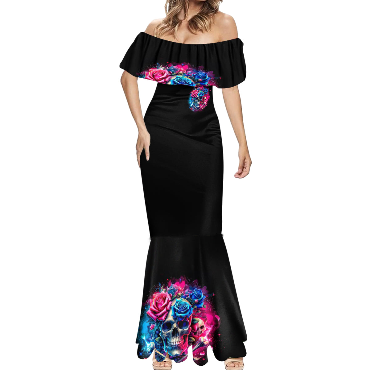 Rose SKull Mermaid Dress Sorry Honey Sarcasm Falls Out Of My Mouth Just Like Stupid Fall From Your