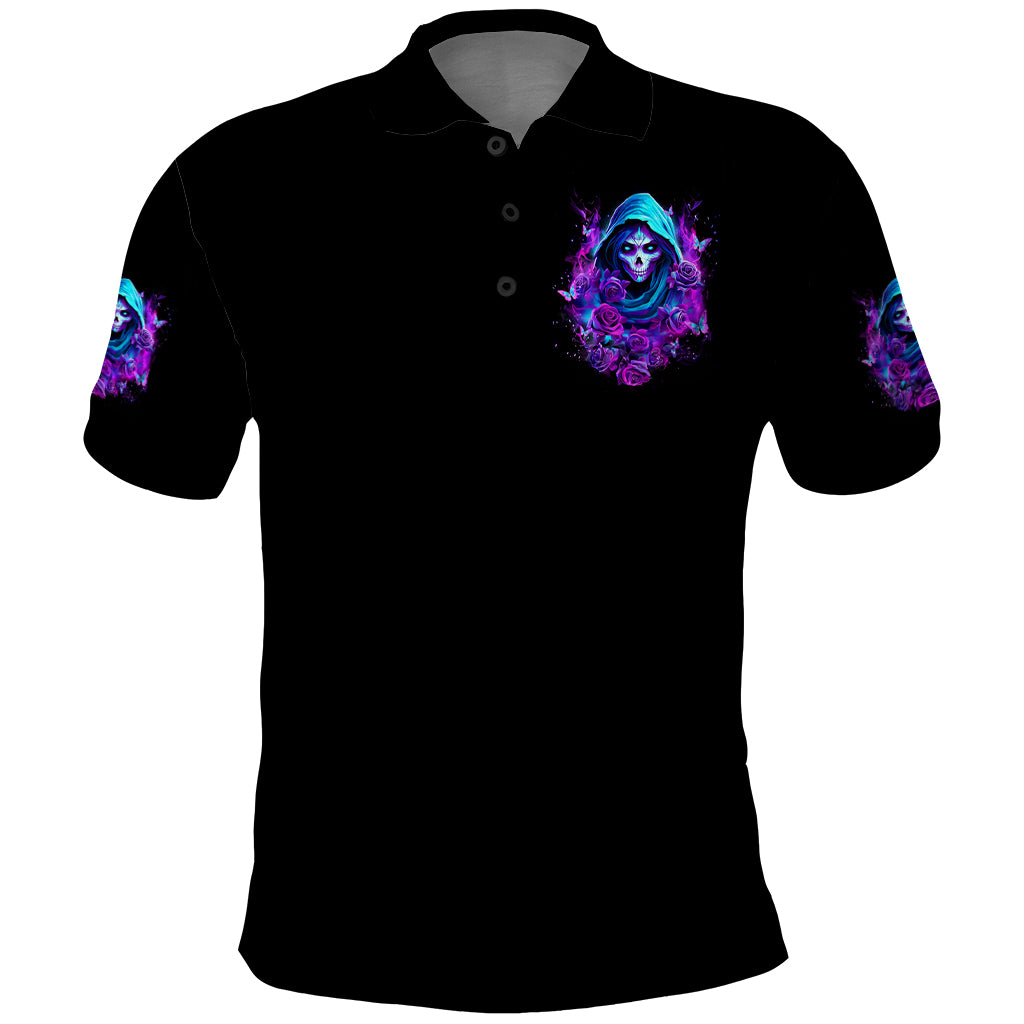 Witch Skull Polo Shirt I Hold A Beast An Angel And Crazy Lady In Me