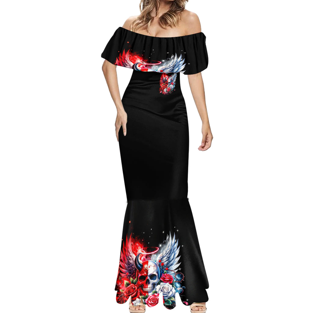Evil Angel Skull Mermaid Dress Heaven Don't Want Me And Hell Afraid