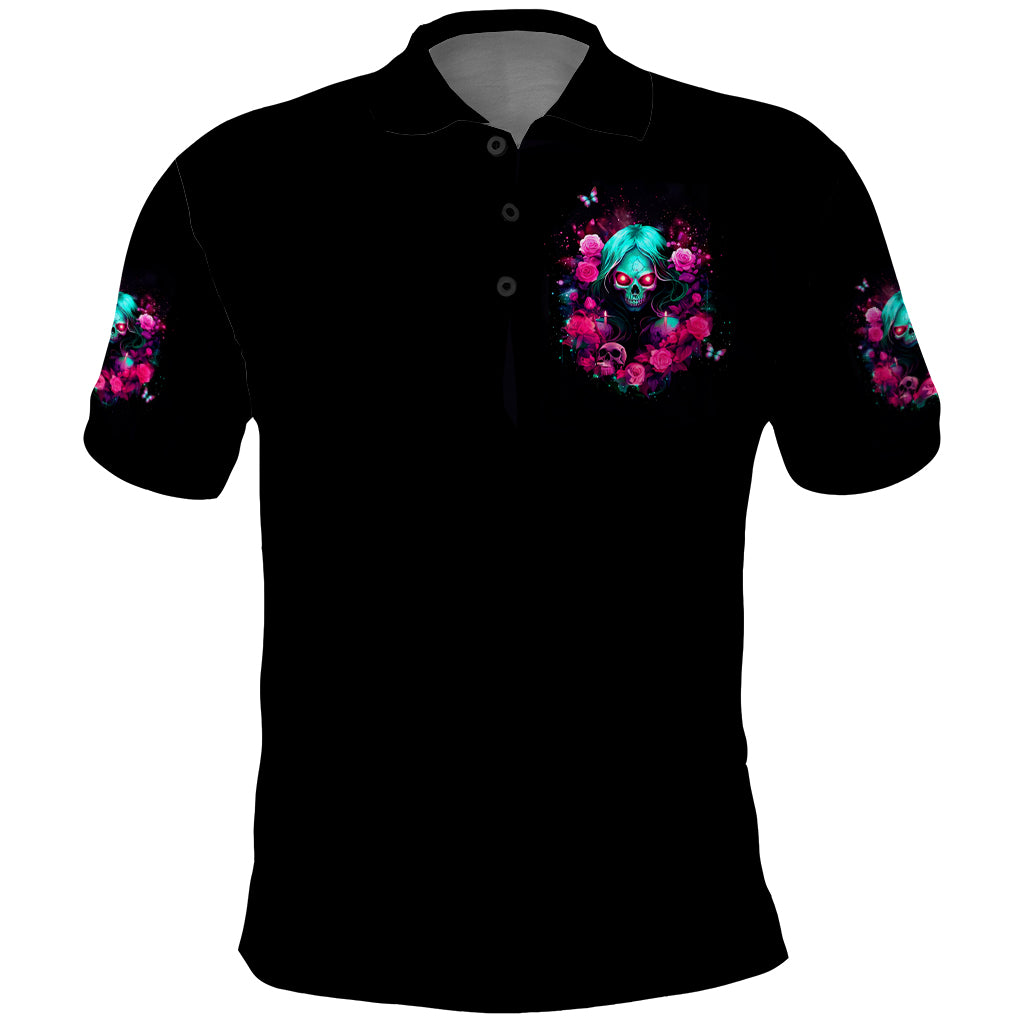 Rose Skull Polo Shirt I'm Not Anti-Social I'm Just Not User Friendly