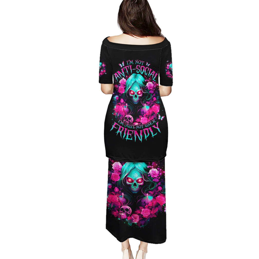 Rose Skull Puletasi I'm Not Anti-Social I'm Just Not User Friendly