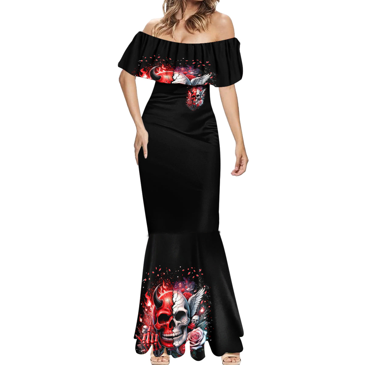 Evil Angel Skull Mermaid Dress Fuck It All And Let My Demons Out To Play