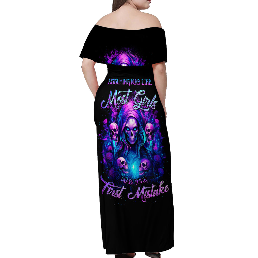 Witch Skull Off Shoulder Maxi Dress Assuming Was Like Most Girls Was Your First Mistake