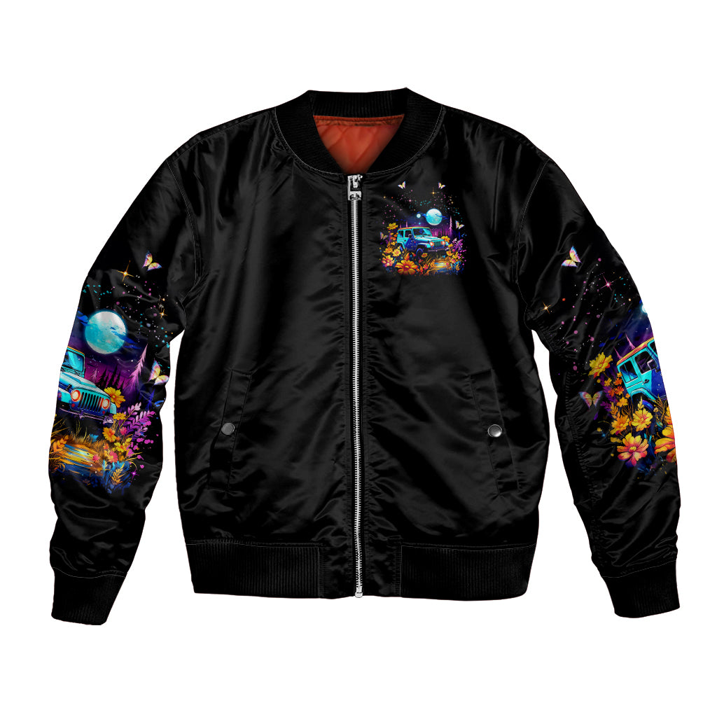 Flower Jeep Bomber Jacket Never Underestimate The Therapeutic Power Of Jeep