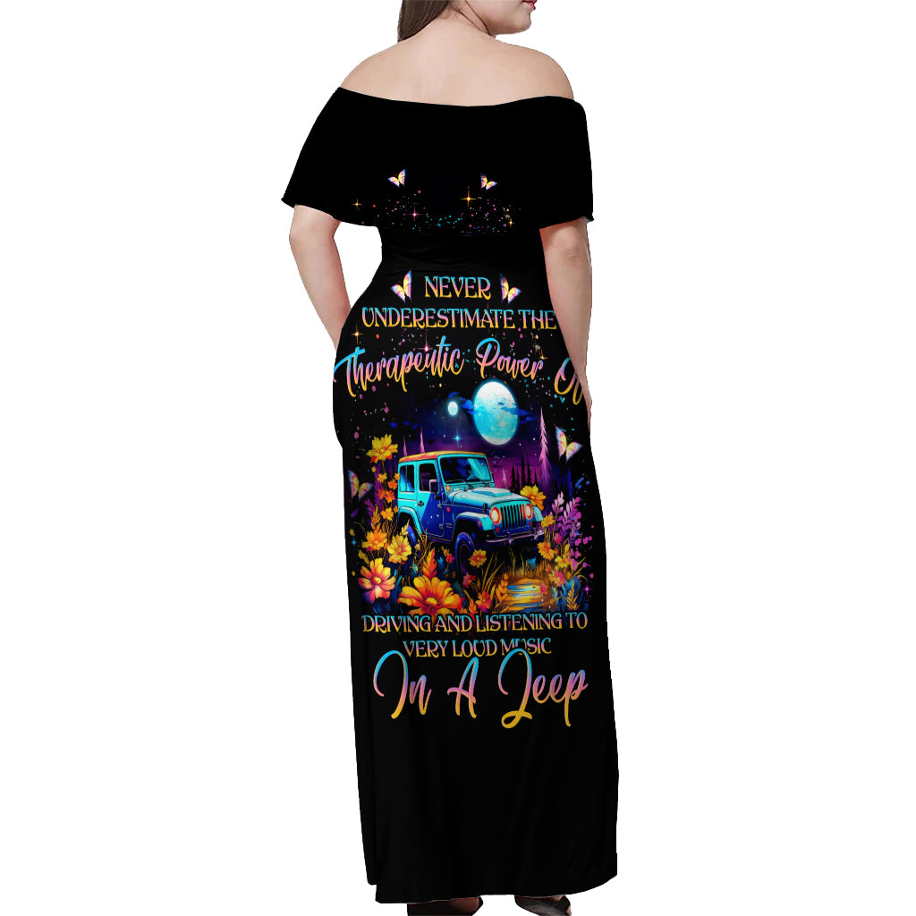 Flower Jeep Off Shoulder Maxi Dress Never Underestimate The Therapeutic Power Of Jeep