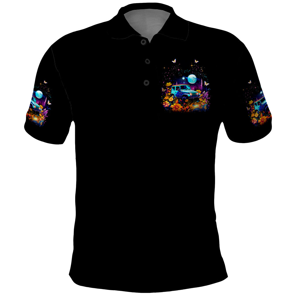 Flower Jeep Polo Shirt Never Underestimate The Therapeutic Power Of Jeep