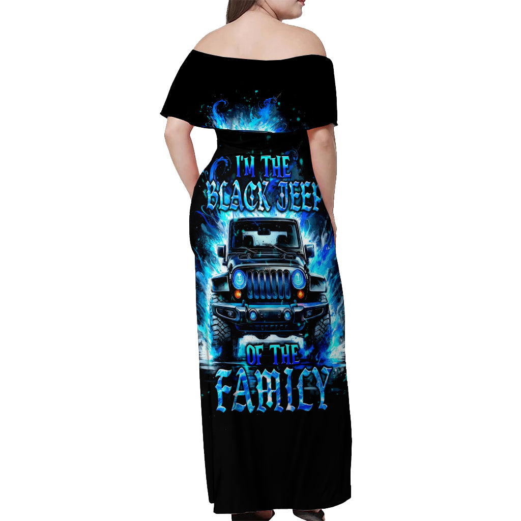 Flame Jeep Off Shoulder Maxi Dress I'm The Black Jeep Of The Family