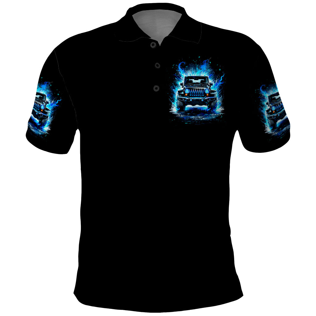 Flame Jeep Polo Shirt I'm The Black Jeep Of The Family
