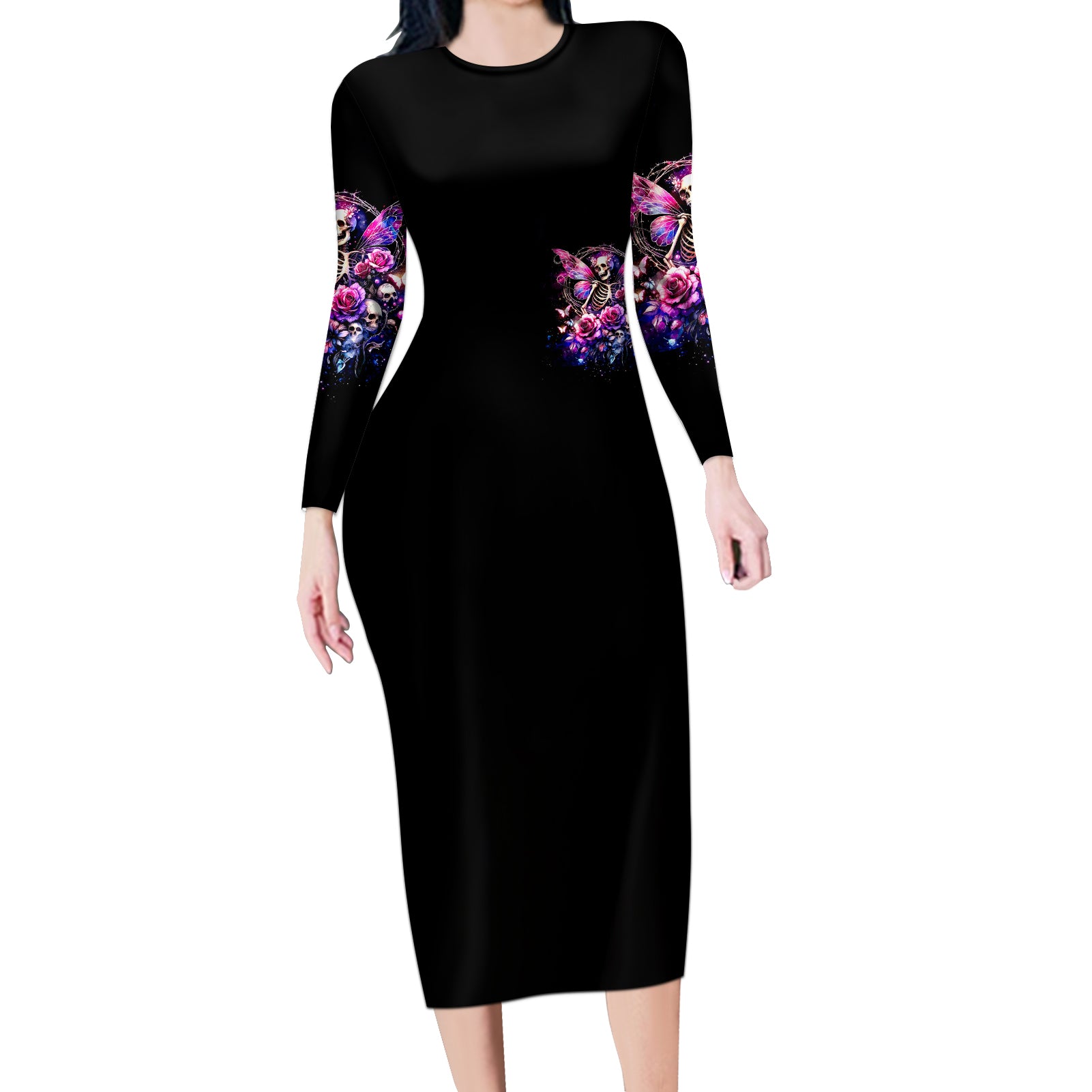 Fairy Skull Long Sleeve Bodycon Dress In My Next Life I Want To Be The Karma Fairy
