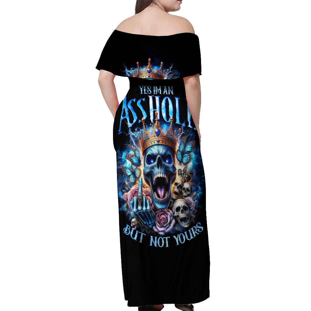King Skull Off Shoulder Maxi Dress Yes I'm Asshole But Not Yours