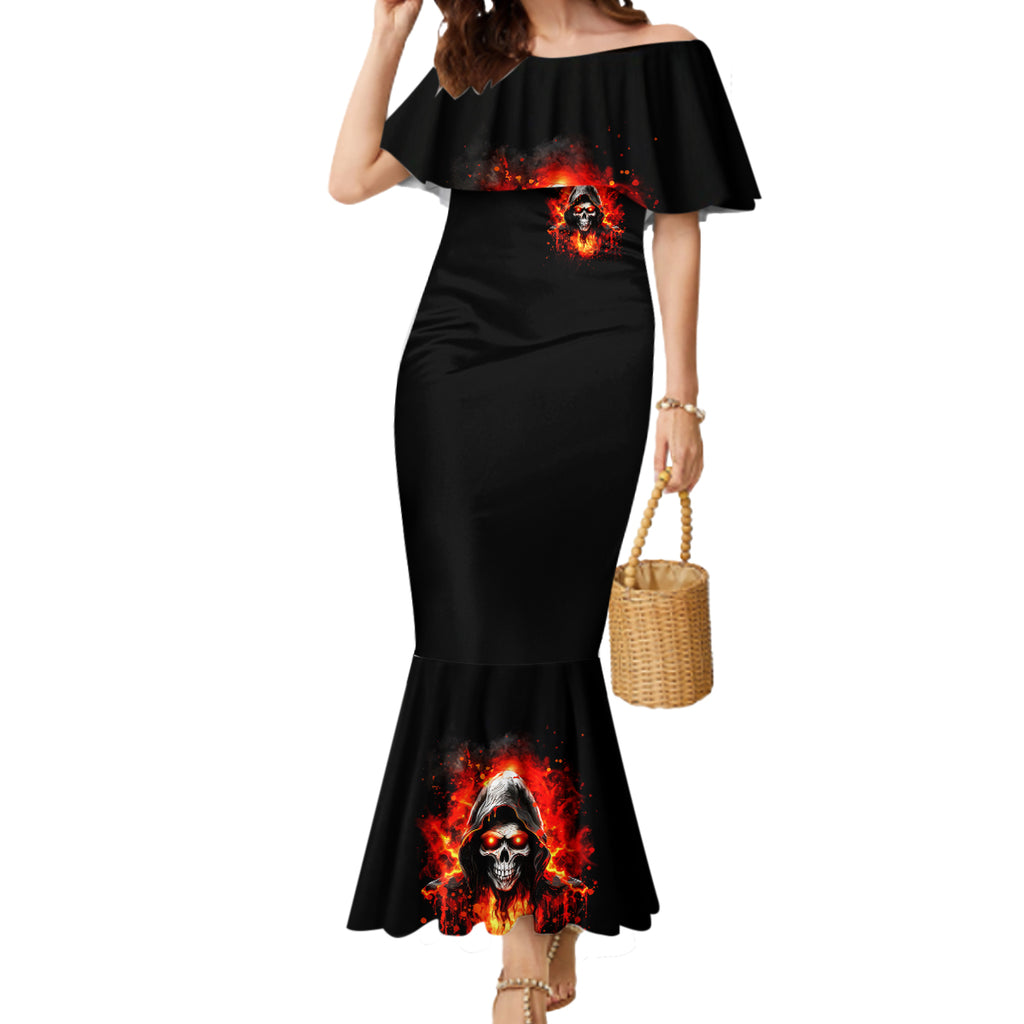 Flame Skull Mermaid Dress Hello Darkness My Old Friend