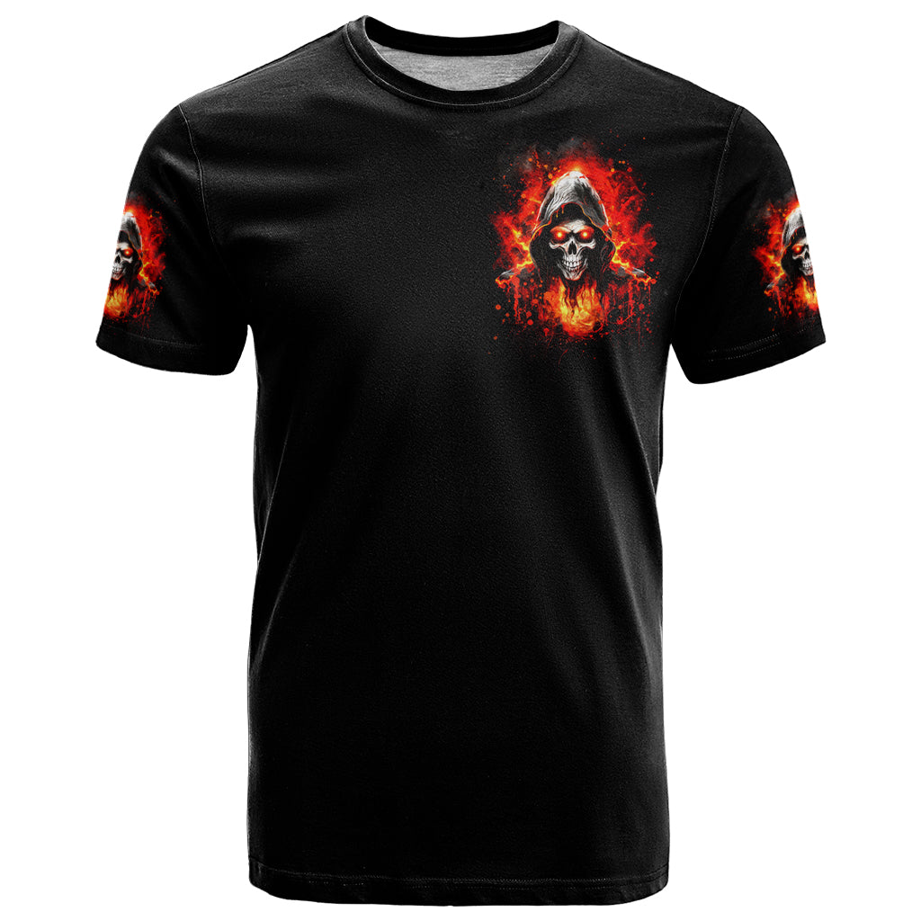 Flame Skull T Shirt Hello Darkness My Old Friend