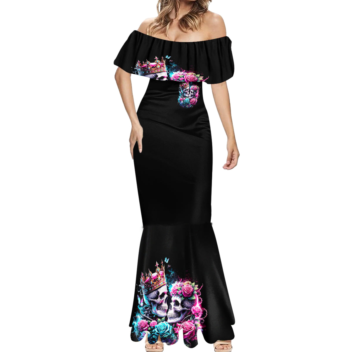 Couple Skull Mermaid Dress In One Life Time You Will Love Many Time But One Love