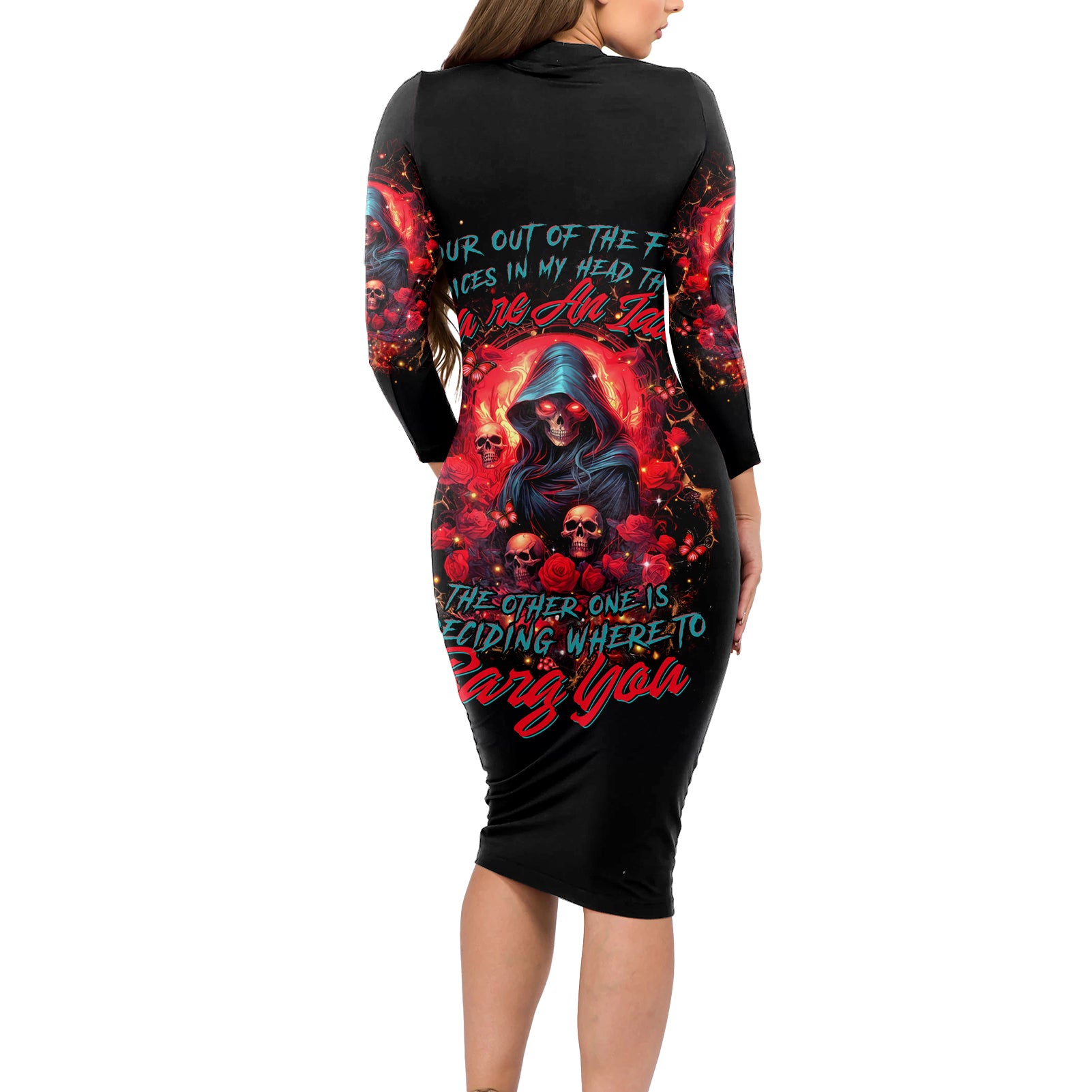 Rose Queen Long Sleeve Bodycon Dress Four Out Of The Five Voices In My Head Think You re An Idiot